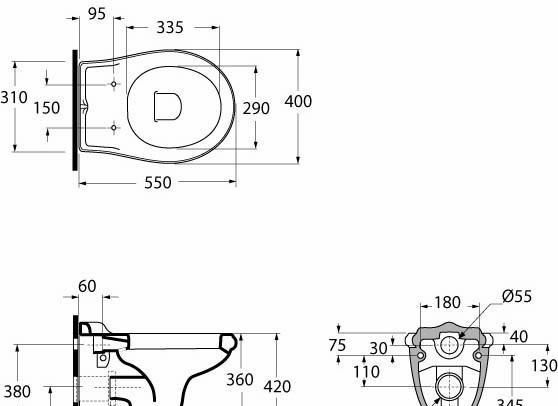 Azzurra Jubilaeum, Унитаз подвесной, А0002323291 / JUVKSP000000BI/(JUB100/SOSK bi) / JUB100/SOSK bi