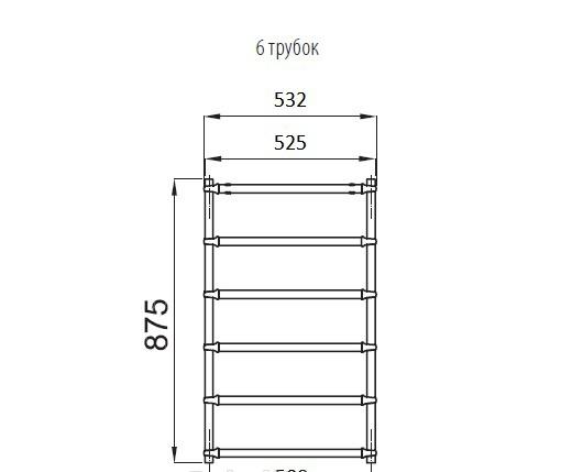 Полотенцесушитель водяной - Irsap, Bella, 3.2x53.2x95.1 см, BEP053B50IR01NNN01