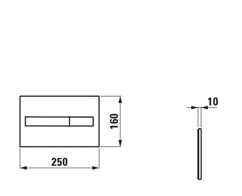 Кнопка смыва - Laufen, LIS, 1x25x16 см, 8.9566.1.007.000.1