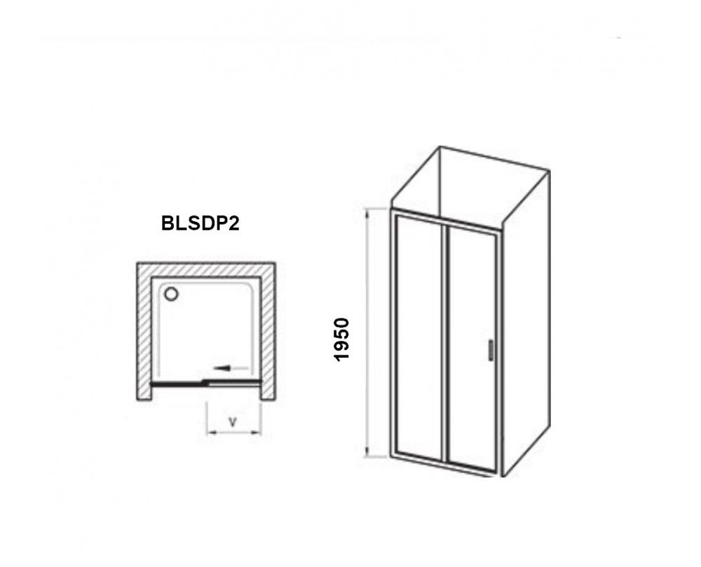 Душевая дверь - Ravak, Blix Slim, 120x195 см, 00246689 / X0PMG0C00Z1