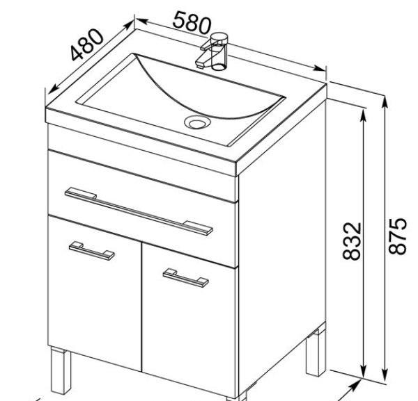 Aquanet Верона, Тумба с раковиной, 00213028