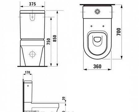 Laufen Mimo, Унитаз компакт, 8.2755.0.+ 8.2355.6