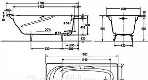 Jacob Adagio, Чугунная ванна, E2910-00 RUB / E2910-00