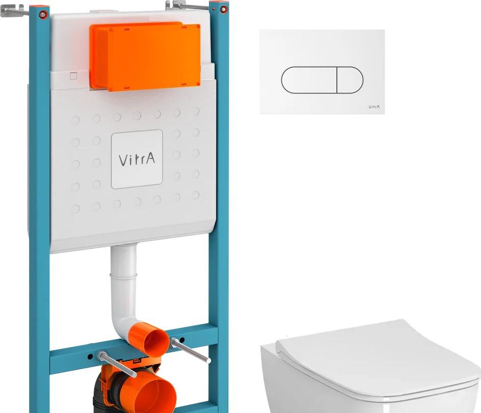 Vitra Shift, Унитаз подвесной с инсталляцией и кнопкой, Gelbach 001 ST GL-WT