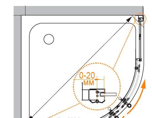 Душевой уголок - Cezares, Retro, 130x100x195 см, RETRO-RH-2-130/100-SCORREVOLE-CP-G / RETRO-A-RH-2-130/100-SCORREVOLE-CP-G