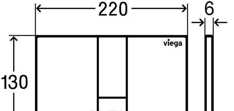 Кнопка смыва - Viega, Prevista Visign for Style, 6x22x13 см, 773274