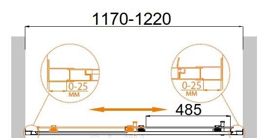 Душевая дверь - Cezares, Molveno, 120x195 см, BF-1-120-C-Cr-IV / MOLVENO-BF-1-120-C-Cr-IV
