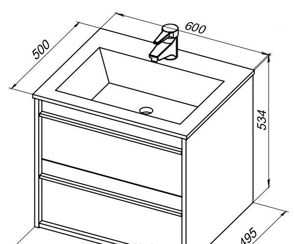 Aquanet Lino, Тумба с раковиной, 00271943