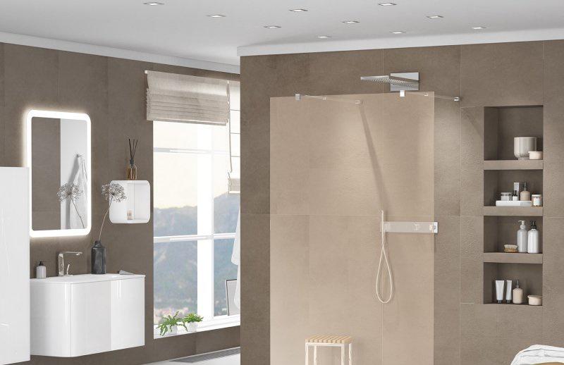 Душевая перегородка - Cezares, Liberta, 120x195 см, LIBERTA-L-2-120-BR-Cr