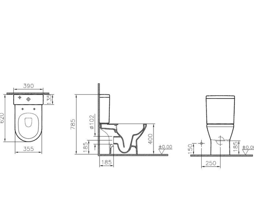 Vitra Integra Round, Унитаз компакт, 9833B003-7205