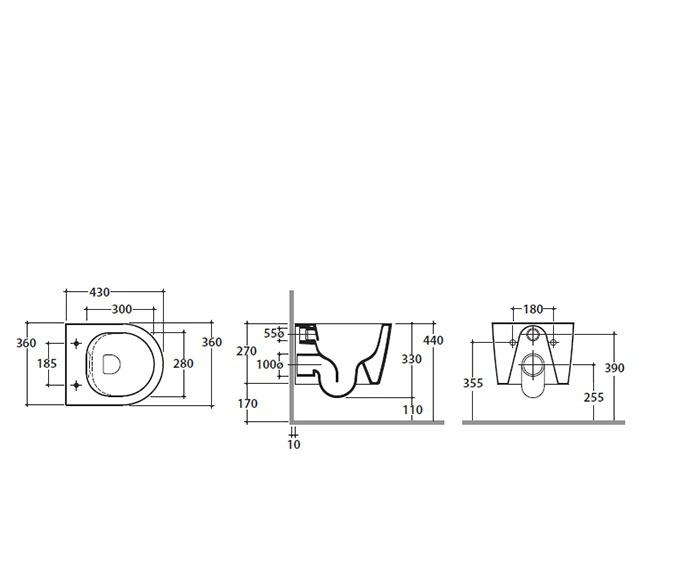 Globo Forty3, Унитаз подвесной, FOS06.BI / FOS06BI