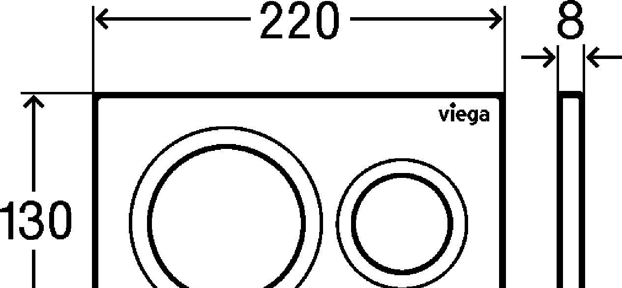 Кнопка смыва - Viega, Prevista, 0.8x22x13 см, 773793