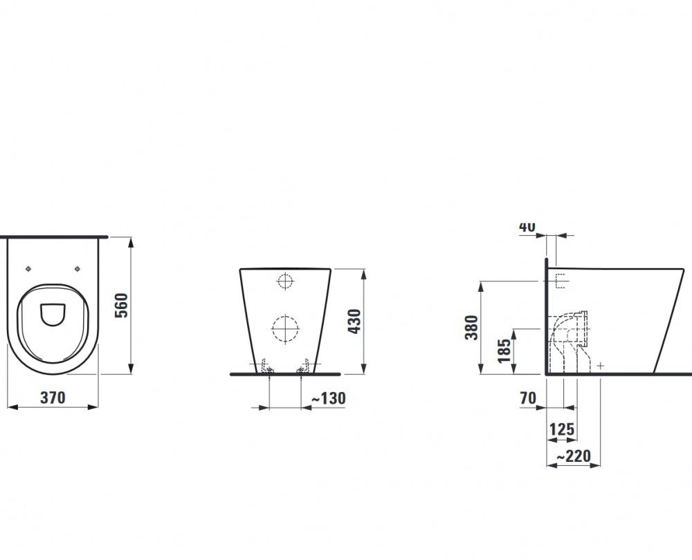 Laufen Kartell, Унитаз приставной, 8.2333.7.000.000.1