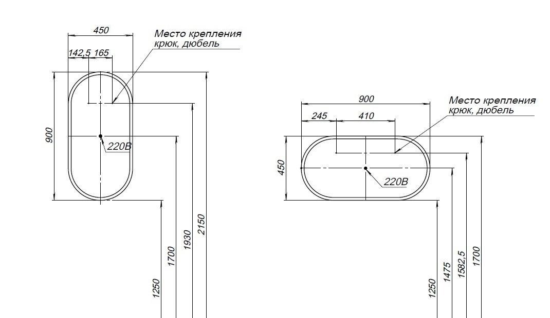 Aquanet Монте, Зеркало, 288969 / 00288969