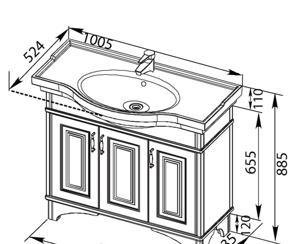 Cezares Premier-HPL, Тумба для раковины, PREMIER-HPL-100-2C-SO-ACM-BLUM