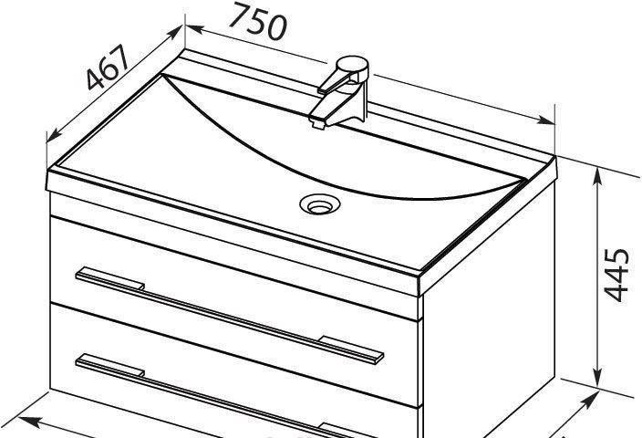 Aquanet Верона, Тумба с раковиной, 281096