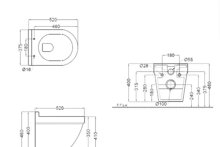 Jaquar Solo, Унитаз подвесной, SLS-BLM-6953BIUFSM