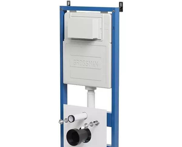 Grossman без коллекции, Унитаз подвесной с инсталляцией и кнопкой, 97.4477BMSQ.01.100