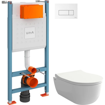 Vitra без коллекции, Унитаз подвесной с инсталляцией и кнопкой, 967-SET-2-W