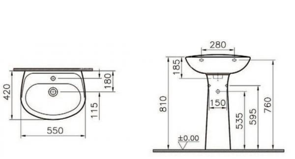 Vitra Normus, Раковина, 9600B003-7650
