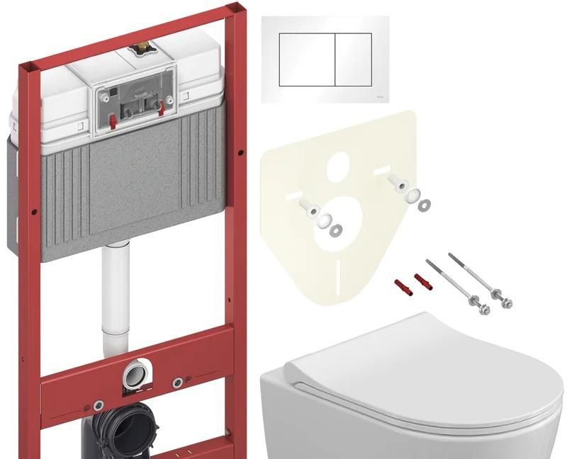Tece без коллекции, Унитаз подвесной с инсталляцией и кнопкой, CK70H1003W
