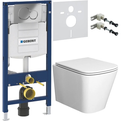 Geberit без коллекции, Унитаз подвесной с инсталляцией и кнопкой, CZR-6601-TH-TOR/CZR2316SC/BB002-80/BB005-PR-CHROME