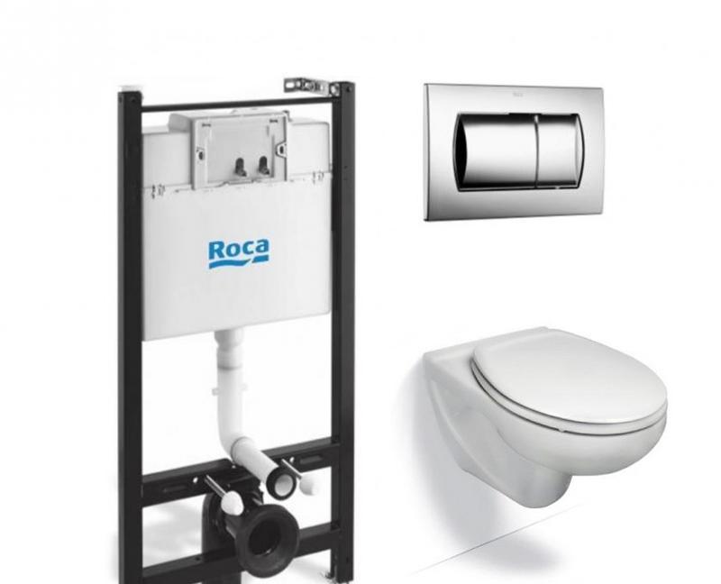 Roca Victoria, Унитаз подвесной с инсталляцией и кнопкой, 893100000