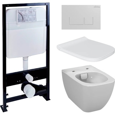 Vitra Shift, Унитаз подвесной с инсталляцией и кнопкой, BB10134CH