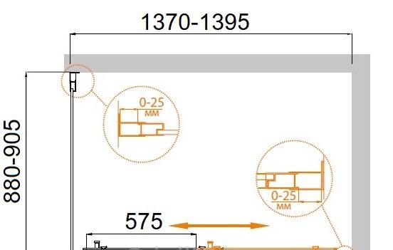Душевой уголок - Cezares, Molveno, 90x140x190 см, MOLVENO-AH-11-140/90-C-Cr-IV