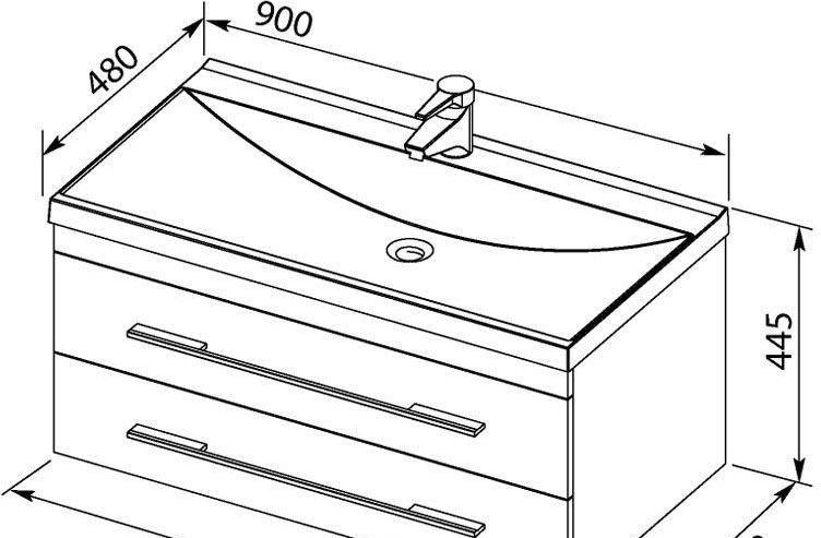 Aquanet Нота, Тумба с раковиной, 00287708