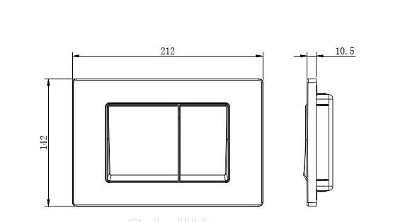 Кнопка смыва - Aquatek, Small, 1.8x21.2x14.2 см, TDI-0000004