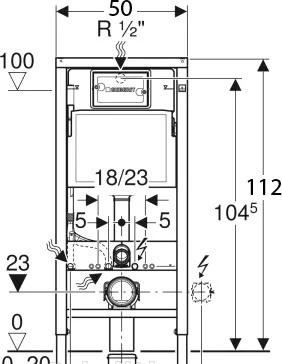 Geberit без коллекции, Унитаз подвесной с инсталляцией и кнопкой, 19077-00