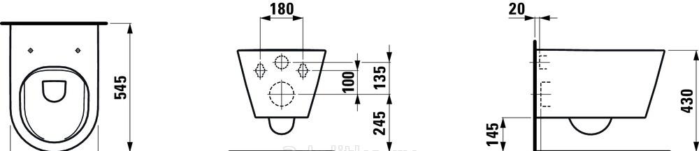 Laufen Kartell, Унитаз подвесной, 8.2033.7.400.000.1