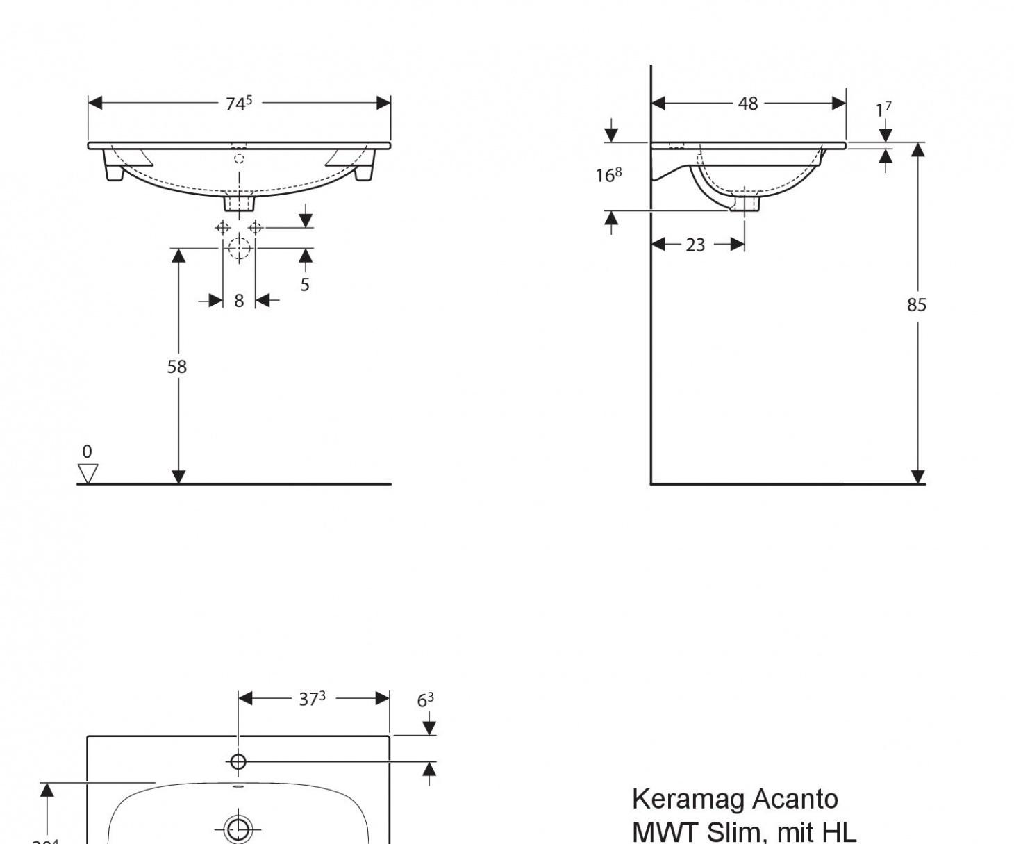 Geberit Acanto, Раковина, 500.641.01.2