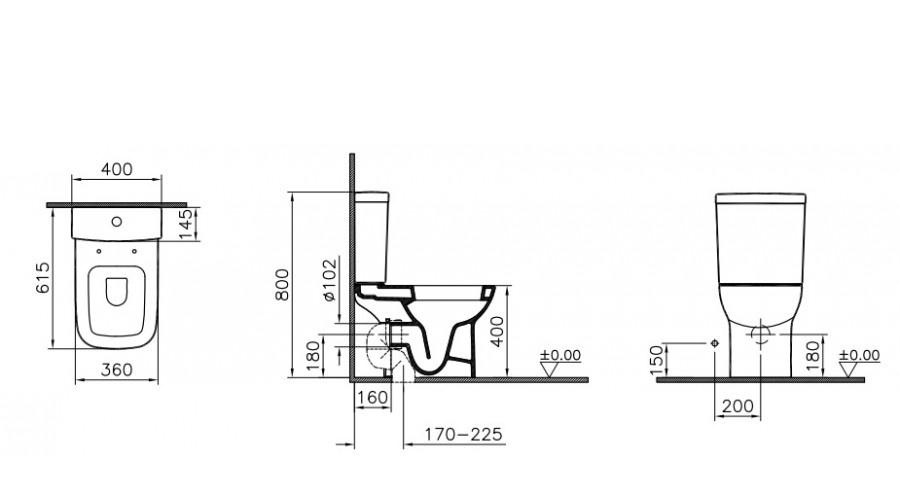 Vitra S20, Унитаз компакт, 9819B003-7202