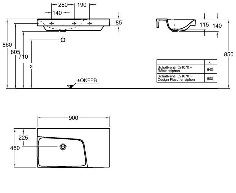Geberit Xeno², Раковина, 500.534.01.1