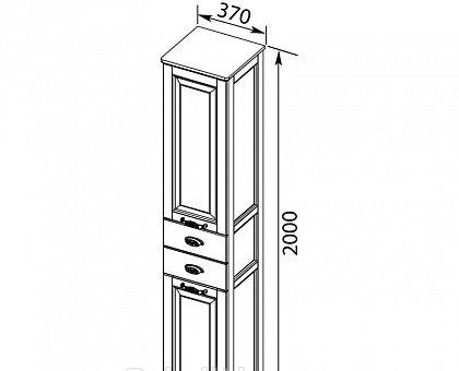 Aquanet Тесса, Шкаф-пенал, 00201803