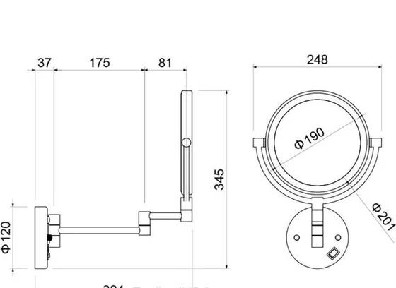Aquatek без коллекции, Косметическое зеркало, AQ4915CR