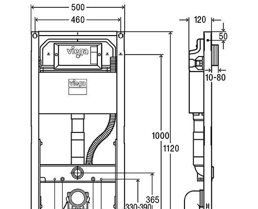 Инсталляция для унитаза - Viega, Prevista Dry, 12x50x112 см, 771997