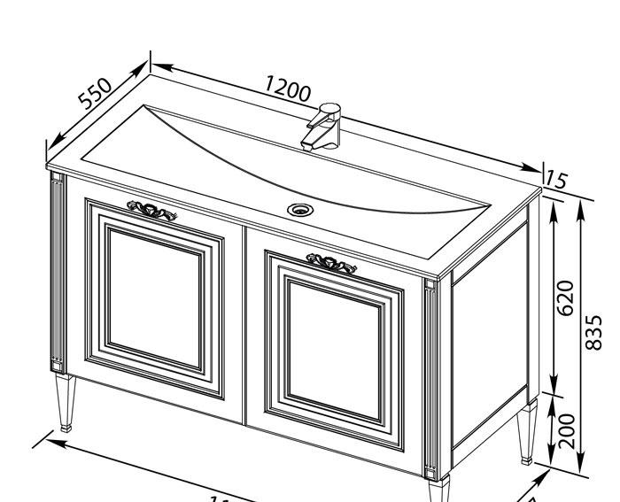 Aquanet Паола, Комплект (гарнитур), 00187865