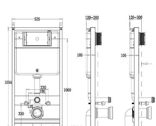 Инсталляция для унитаза - Point, Элемент, 30x52.5x105 см, PN45120