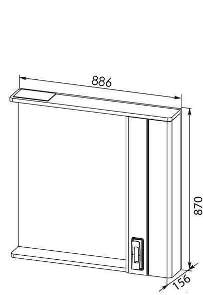 Aquanet Паллада, Шкаф-зеркало, EB1136-R-M61