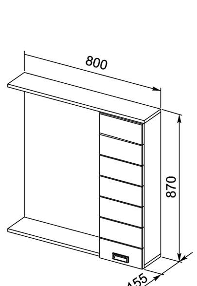 Aquanet Доминика, Шкаф-зеркало, 107001