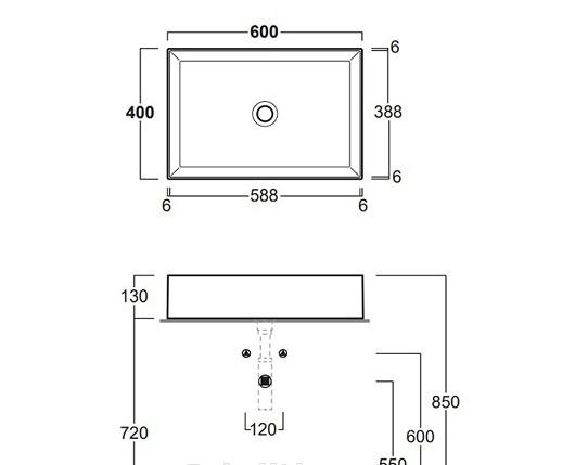 Раковина - Simas, Agile, 40x60x13 см, 0016000U28
