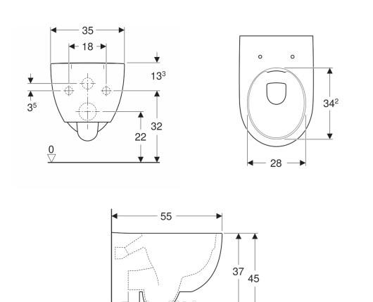 Geberit Renova Comfort, Унитаз подвесной, 500.694.01.1