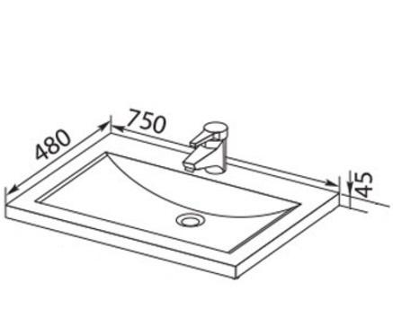 Aquanet Нота, Раковина столешница, 00158755