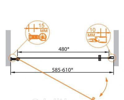 Душевая дверь - Cezares, Royal Palace, 70x195 см, ROYAL PALACE-A-B-1-70-C-Br