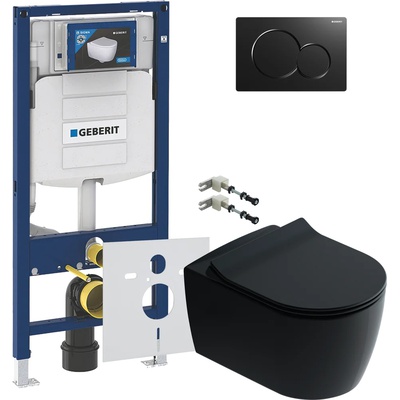Geberit без коллекции, Унитаз подвесной с инсталляцией и кнопкой, BB051CHR