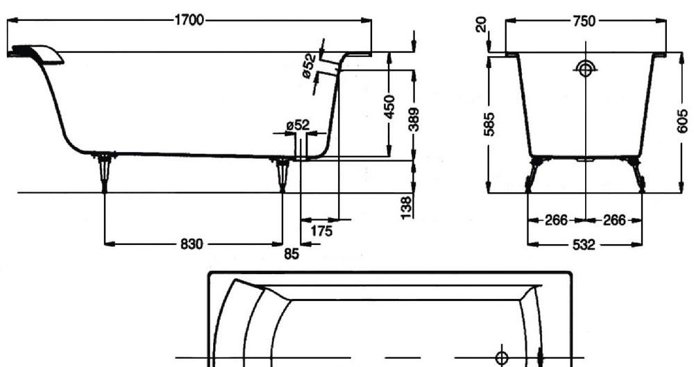 Byon B13, Чугунная ванна, E2930-S-00