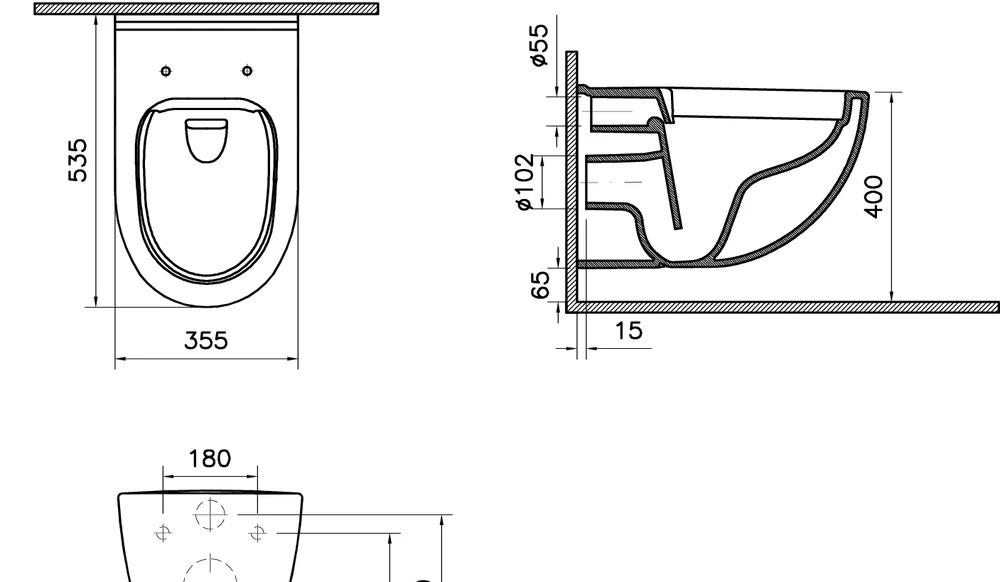 Vitra S40, Унитаз подвесной, 7759B003-0075